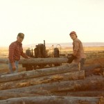 Dad & Bob Cutting Logs