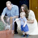 SYDNEY, AUSTRALIA - APRIL 20:  Catherine, Duchess of Cambridge holds Prince George of Cambridge as Prince William, Duke of Cambridge looks on whilst meeting a Bilby called George at Taronga Zoo on April 20, 2014 in Sydney, Australia. The Duke and Duchess of Cambridge are on a three-week tour of Australia and New Zealand, the first official trip overseas with their son, Prince George of Cambridge.  (Photo by Chris Jackson/Getty Images)