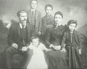 Benjamin F DeGood & Mary Martha Nickell DeGood family Taken at Humansville, Missouri 1891