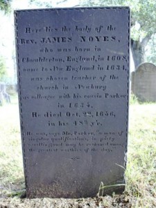 Grave of Rev James Noyes I