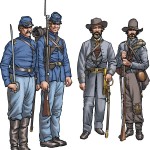 Confederate and Union Infantry uniforms