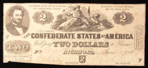 Confederate two dollar bill