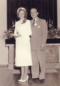 Collene Ione Byer & Allen Lewis Spencer wedding day July 18, 1953