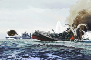 The Bismarck sinks the Hood