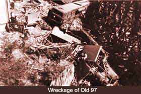 Wreckage of Old 97 aerial view