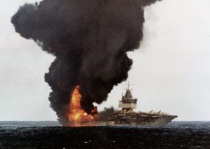 USS Entrprise on fire